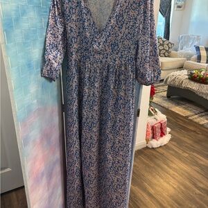Floral Blue Maxi Dress